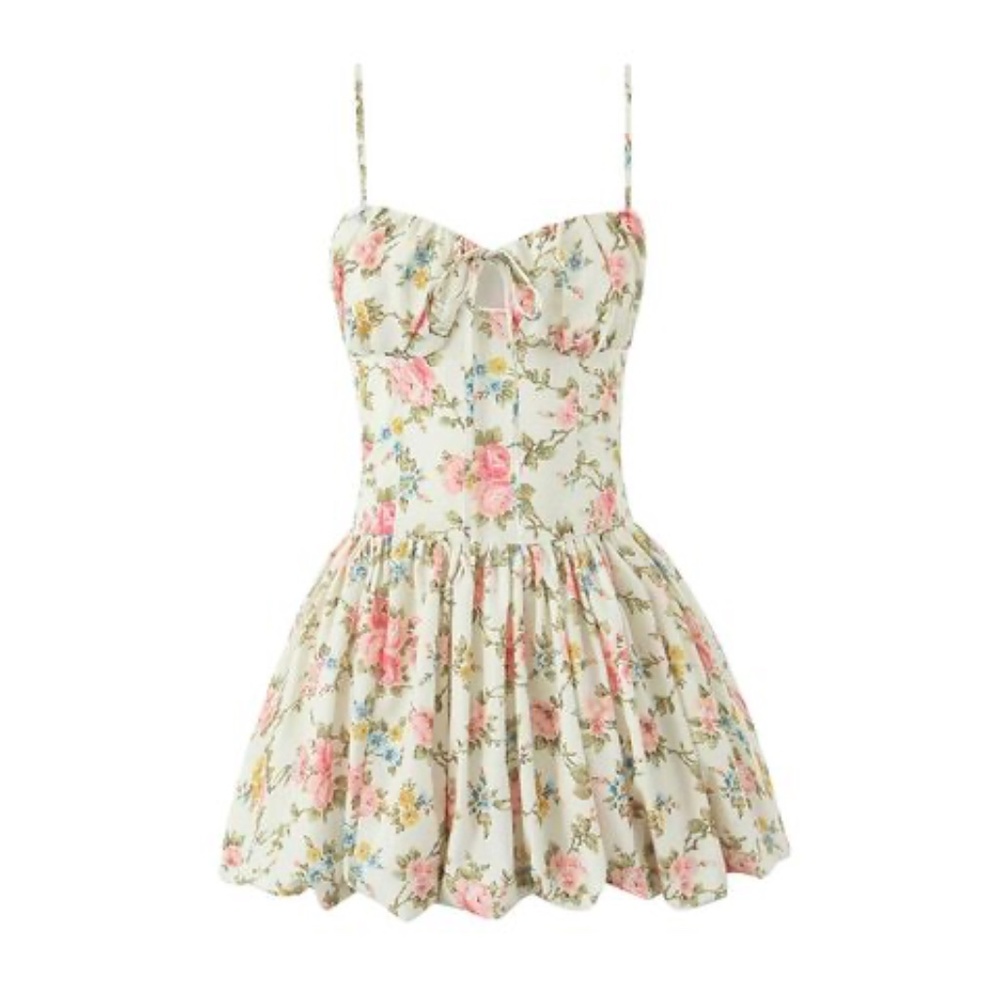 Sweet Printed Mini Dress Sexy Backless